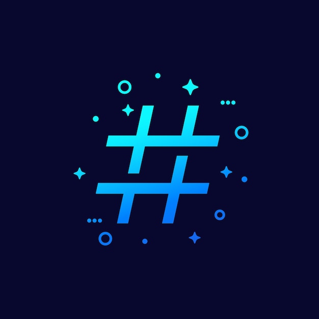 Hashtag of trendonderwerp vectorpictogram