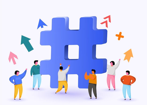 hashtag sign concept of hashtag for social media marketing advertising blogging media planning