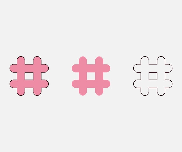 Set di vettori hashtag popolare sui social media