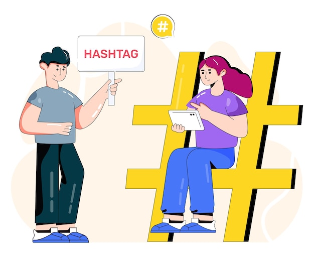 Hashtag vectorillustratie voor sociale media