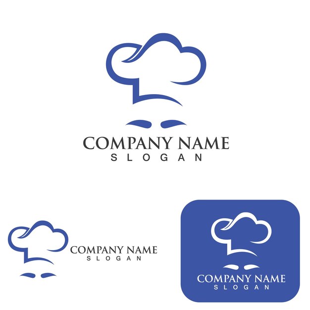 Hat chef logo template vector illustration