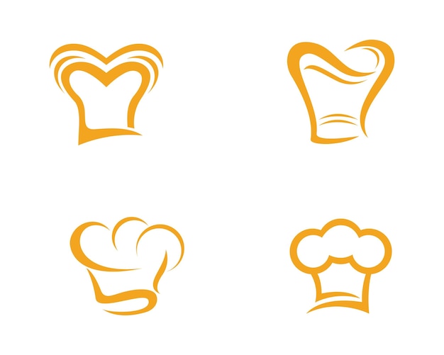 Hat chef logo template vector