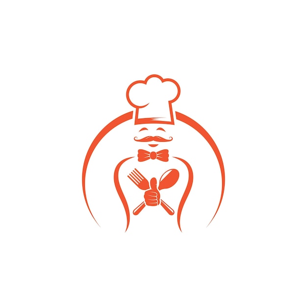 Hat chef logo vector illustration design