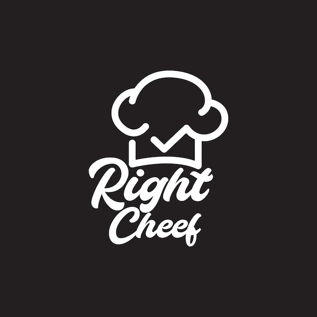 Vector hat chef with check mark logo design vector graphic symbol icon sign illustration creative idea