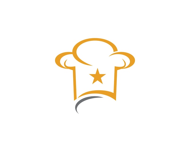 Hat chef with star logo template