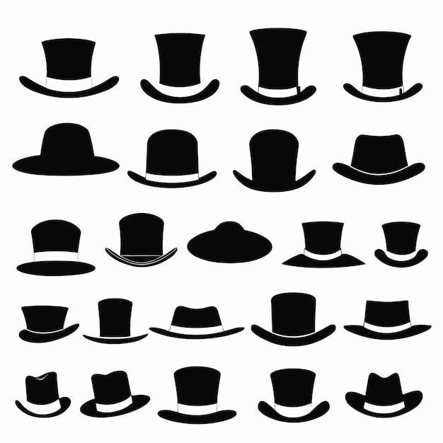 Hat collection vector illustration set