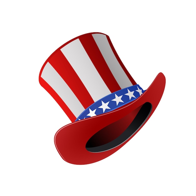 미국 공휴일을 위한 미국 국기 색상의 모자