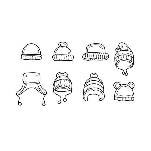 hat handrawn doodle illustrations vector