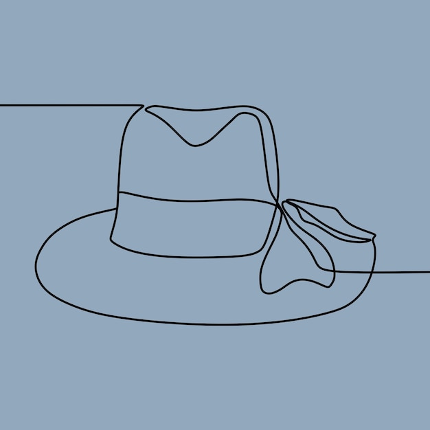 Hat in one line art