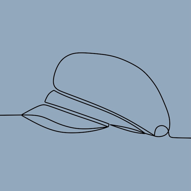 Vector hat in one line art