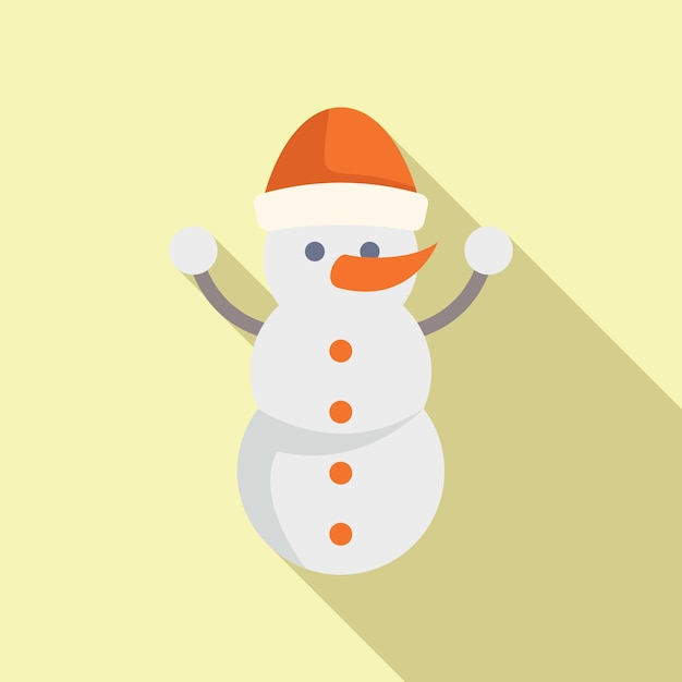 Vector hat snowman icon flat vector sticker character holiday