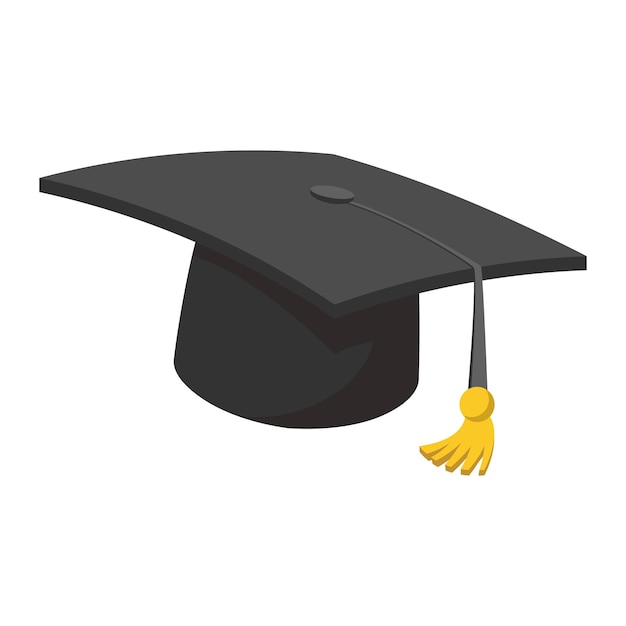 Hat teacher cartoon icon isolated on a white background