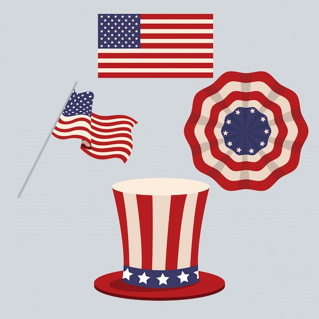 Hat vlag patriottisme stempel Verenigde Staten