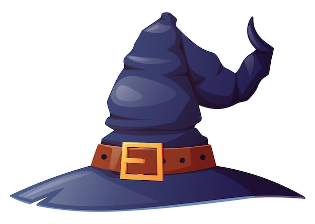 Hat of a witch wizard on an isolated background Cartoon vector illustration