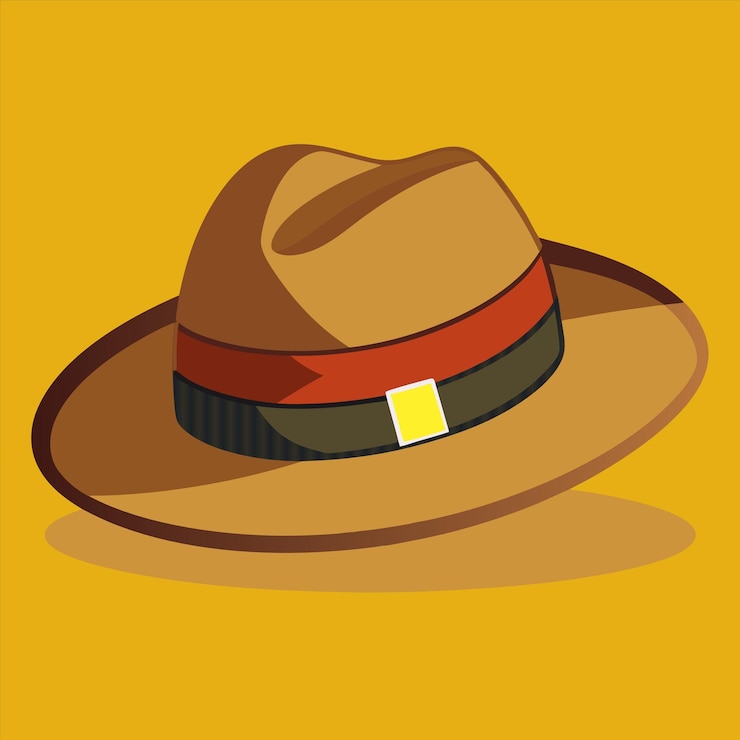 Vector a hat with a brown band that says quot the hat quot
