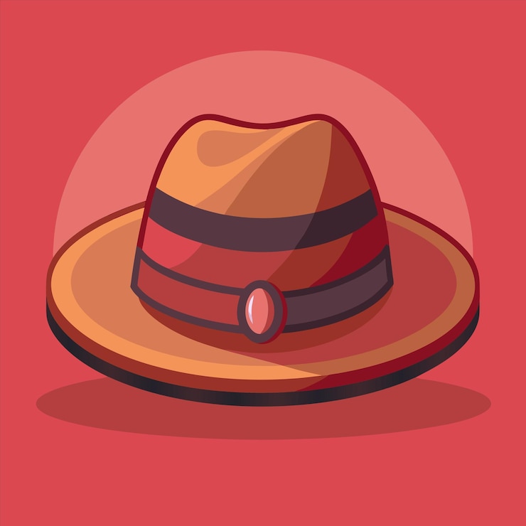 Vector a hat with a brown hat that says quot hat quot
