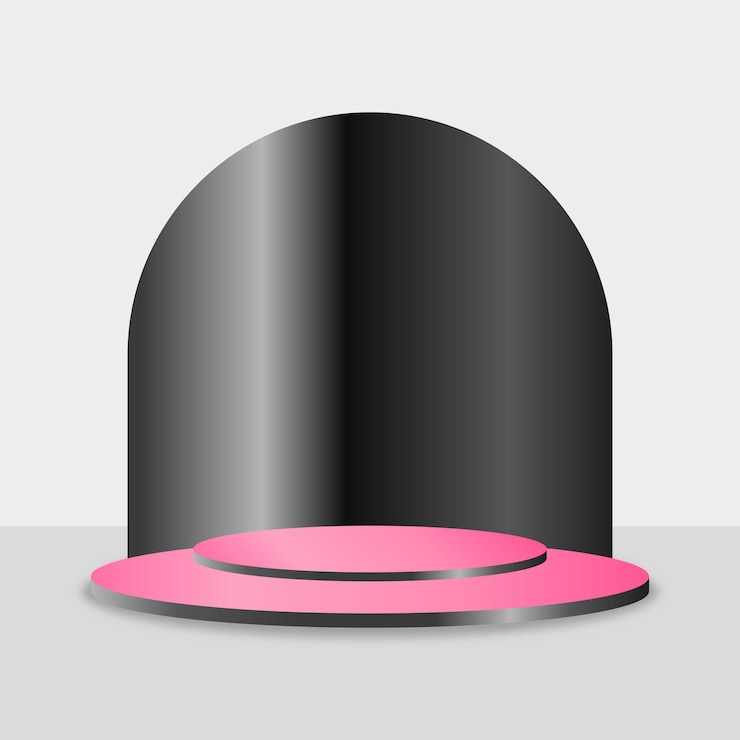 Vector a hat with a pink ribbon on it is on a gray background