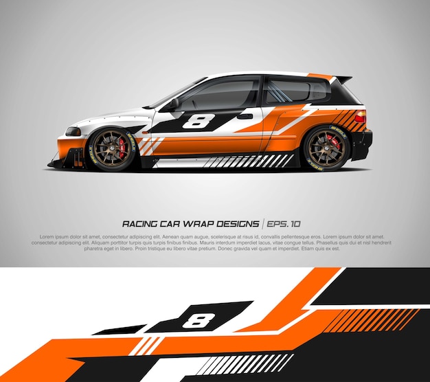 Hatchback car wrap racing livery