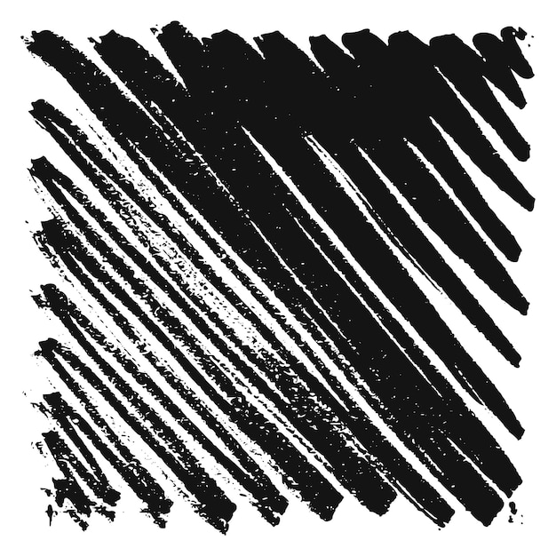 Vector hatched square black ink grunge brush stroke