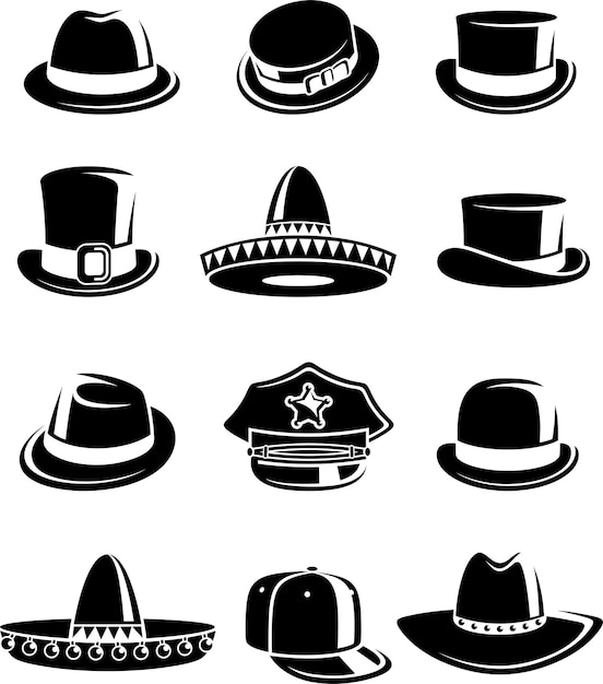 Hats collection set Vector