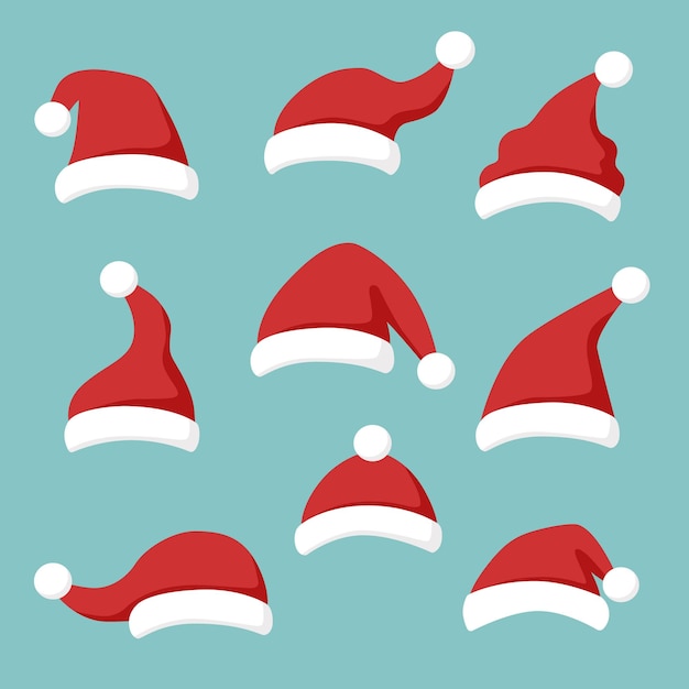 Vector hats santa claus