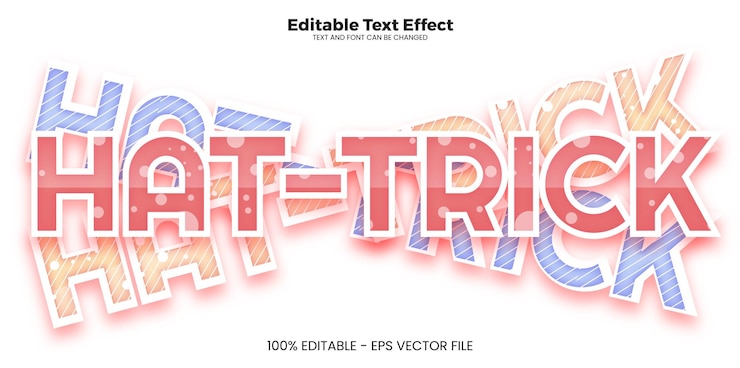 Vector hattrick editable text effect in modern trend style
