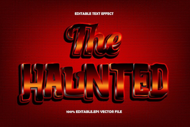 The Haunted Editable Text Effect 3D Emboss Gradient Style