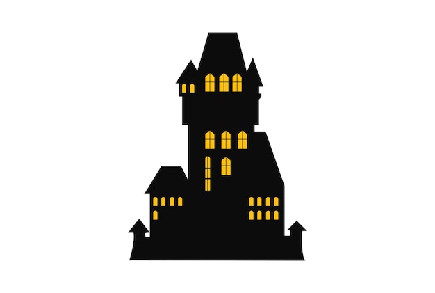 Vector haunted house clipart creepy building illustration art