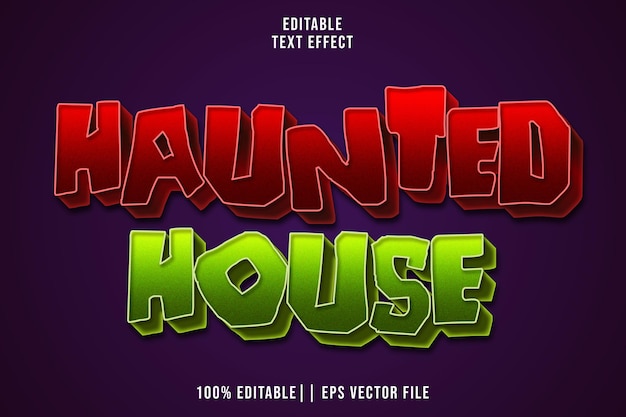 Haunted House Editable Text Effect 3D Gradient Style