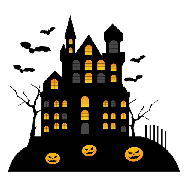 Haunted House Halloween Silhouettes