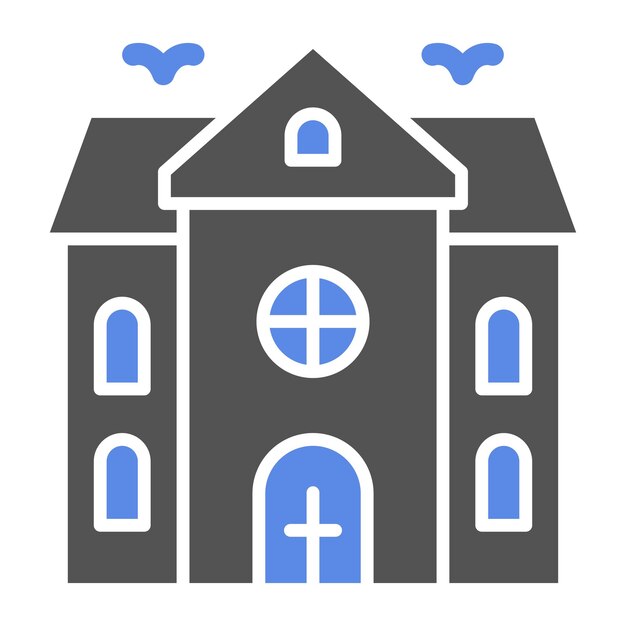 Vector haunted house icon style