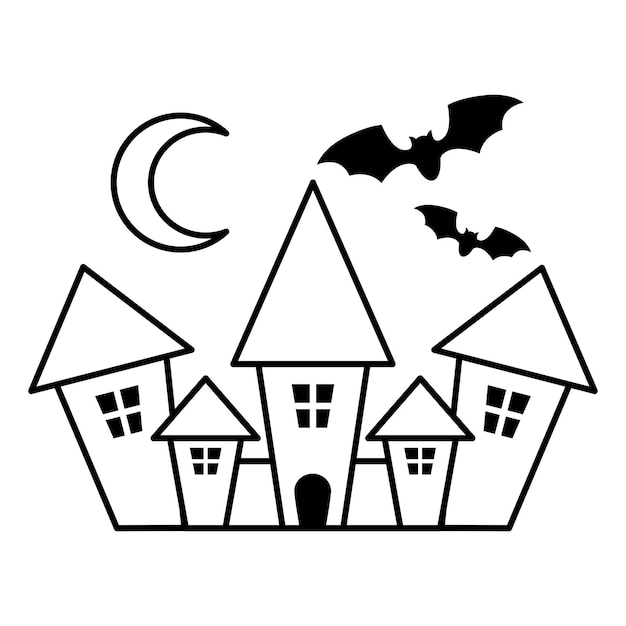 Haunted house icon vector on trendy design