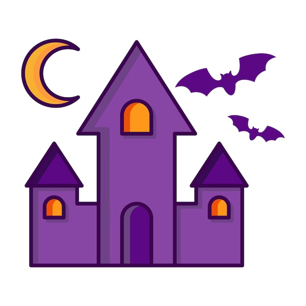 Haunted house icon vector on trendy design