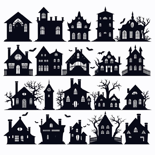 Vector haunted house illustration