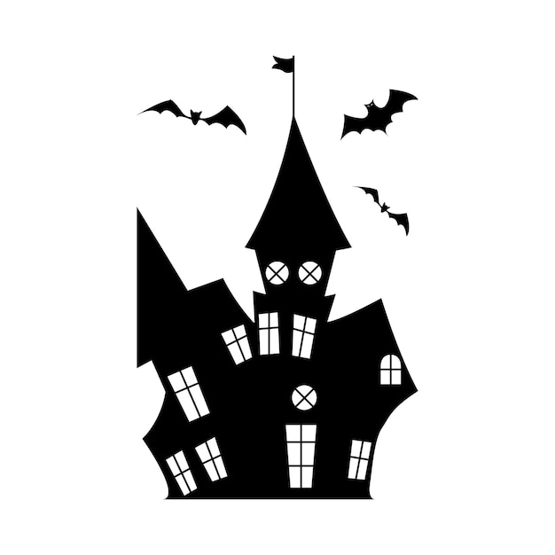 Haunted House Silhouette Clipart