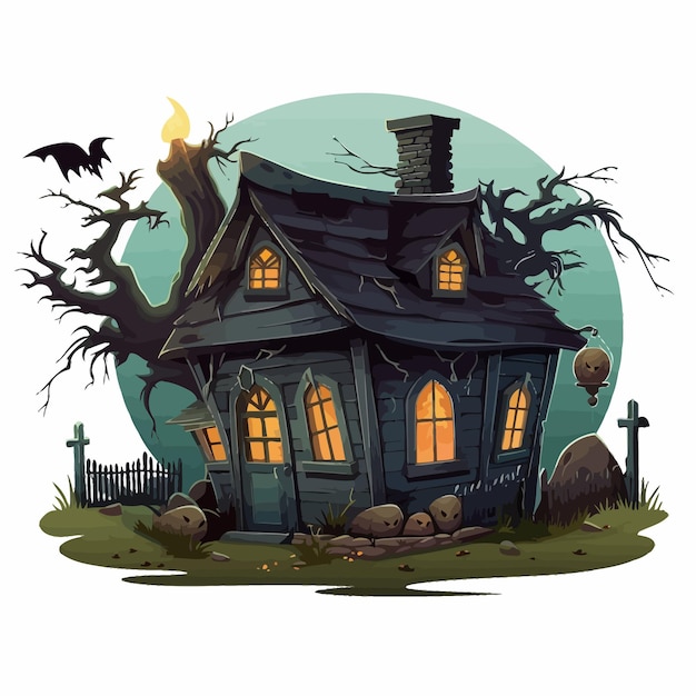 haunted house vector free