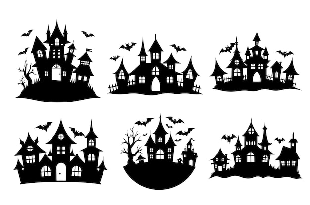 haunted house vector illustration halloween haunted house silhouette ghost house