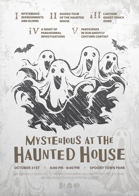 Приглашение с привидениями. Плакат с заданием «Призрачный дом»