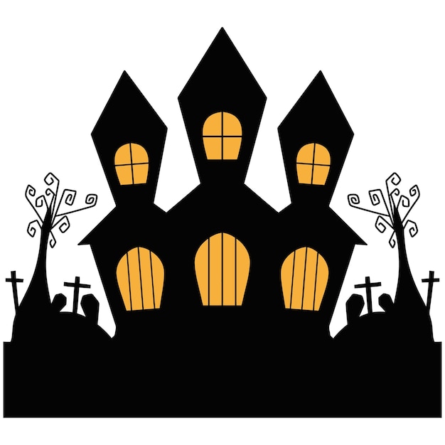 Vector haunted old house for halloween