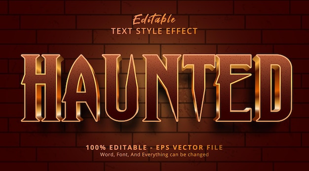 Haunted text on movie style effect, editable text effect