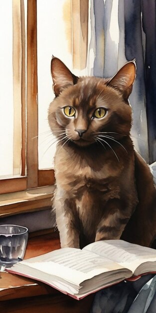 Vector havana brown cat