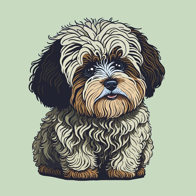 Illustrazione vettoriale del cane havanese isolata su uno sfondo semplice