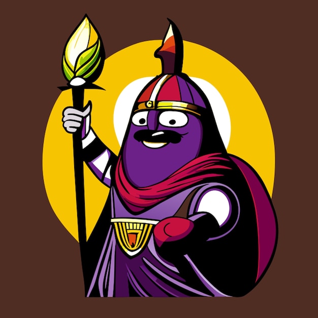 have eggplant god character stick