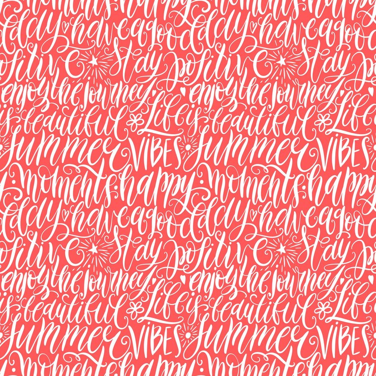 Vector have a good day stay positive enjoy the journey life is beautiful summer vibes seamless pattern