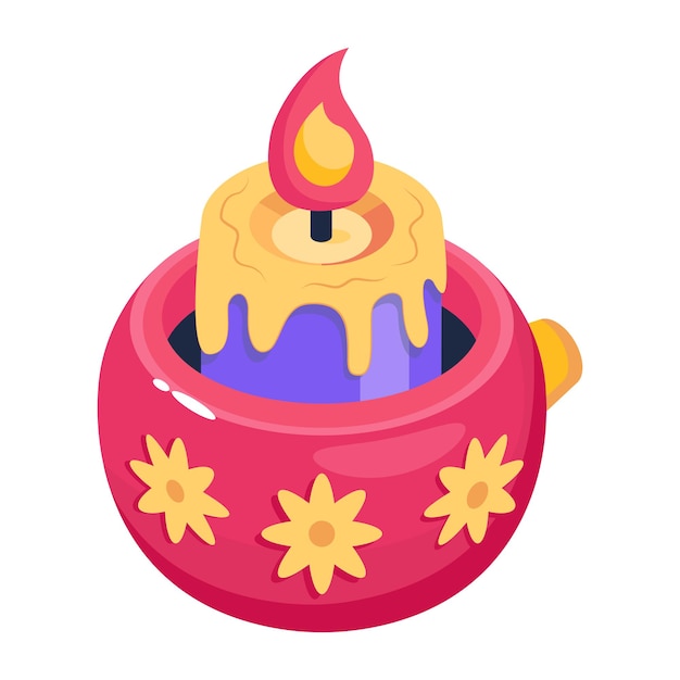 Have a look at this beautiful decorative candle isometric icon