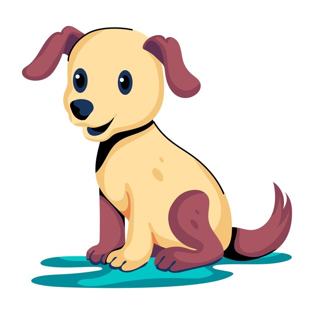 Vector have look at this cute dog flat icon