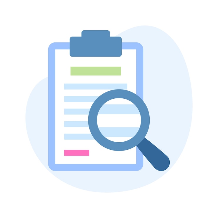 Vector have a look at this unique business audit icon in flat style