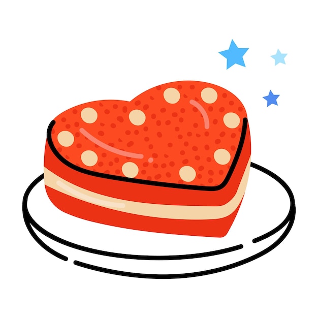 Have a look at this yummy flat icon of valentine cake