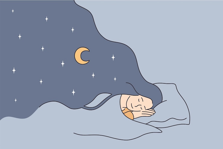 Vector having sweet dreams at night concept