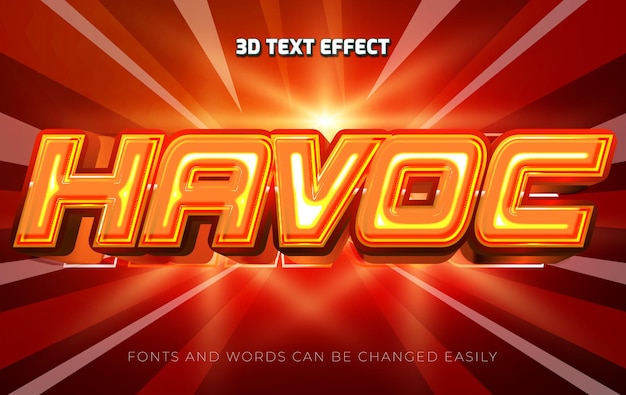 havoc 3d editable text effect style